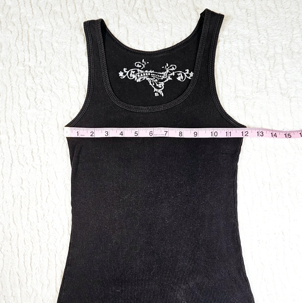 Black Ribbed Tank Top - Picture 4 of 6